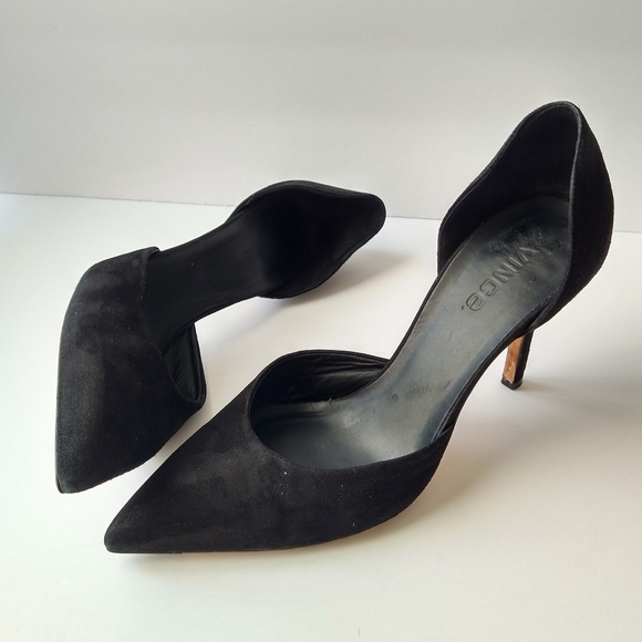 Vince Celeste D'orsay Black Suede Heels - Picture 12 of 16
